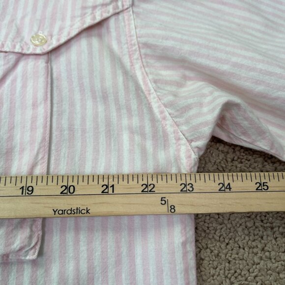 Vintage Guess Georges Marciano Button Up Shirt Womens Pink Striped Oversized 2 - Picture 9 of 11